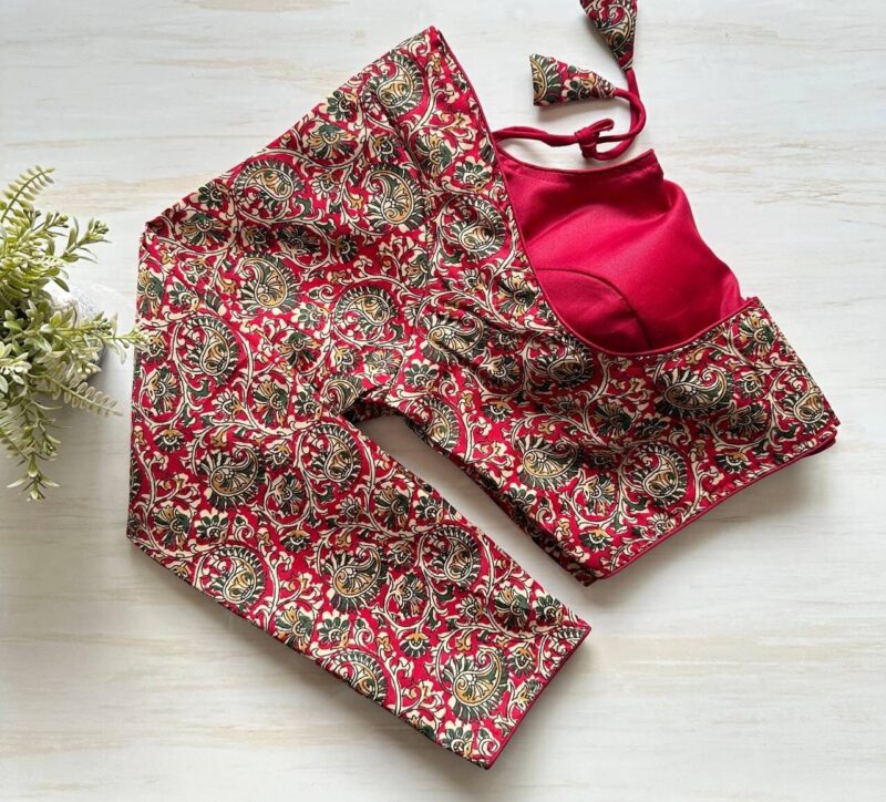 Designer Long Sleeve Kalamkari Blouse