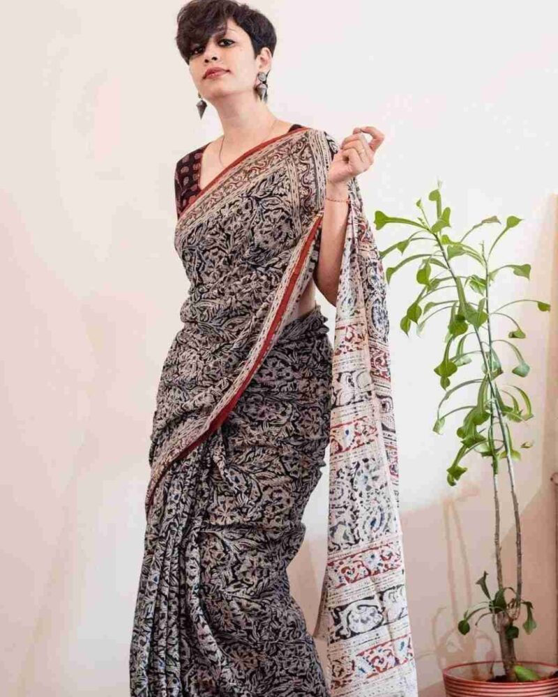 Kalamkari Chanderi Saree